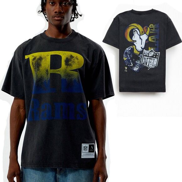 NFL Other - NEW NFL x Aleali May Mens Size XL LA Rams Graphic Print T-Shirt Vintage Black